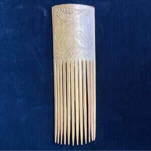 Old West Papua New Guinea Carved Bamboo Comb beautiful collection item